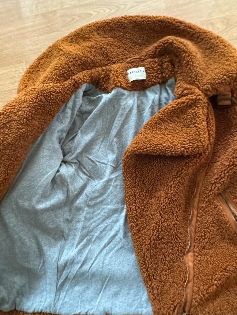 Marrakech Moto Jacket Rust Brown Teddybear M - Picture 4 of 9